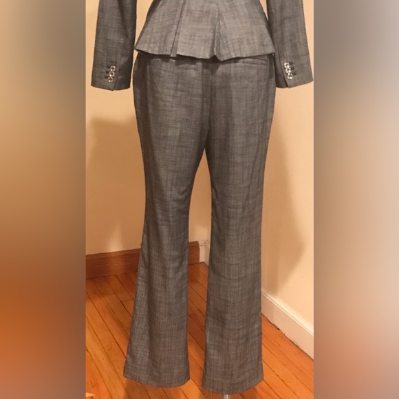 White House Black Market Navy Blue And Gray Wide Leg Slim Fit Size 12 S - Picture 2 of 11